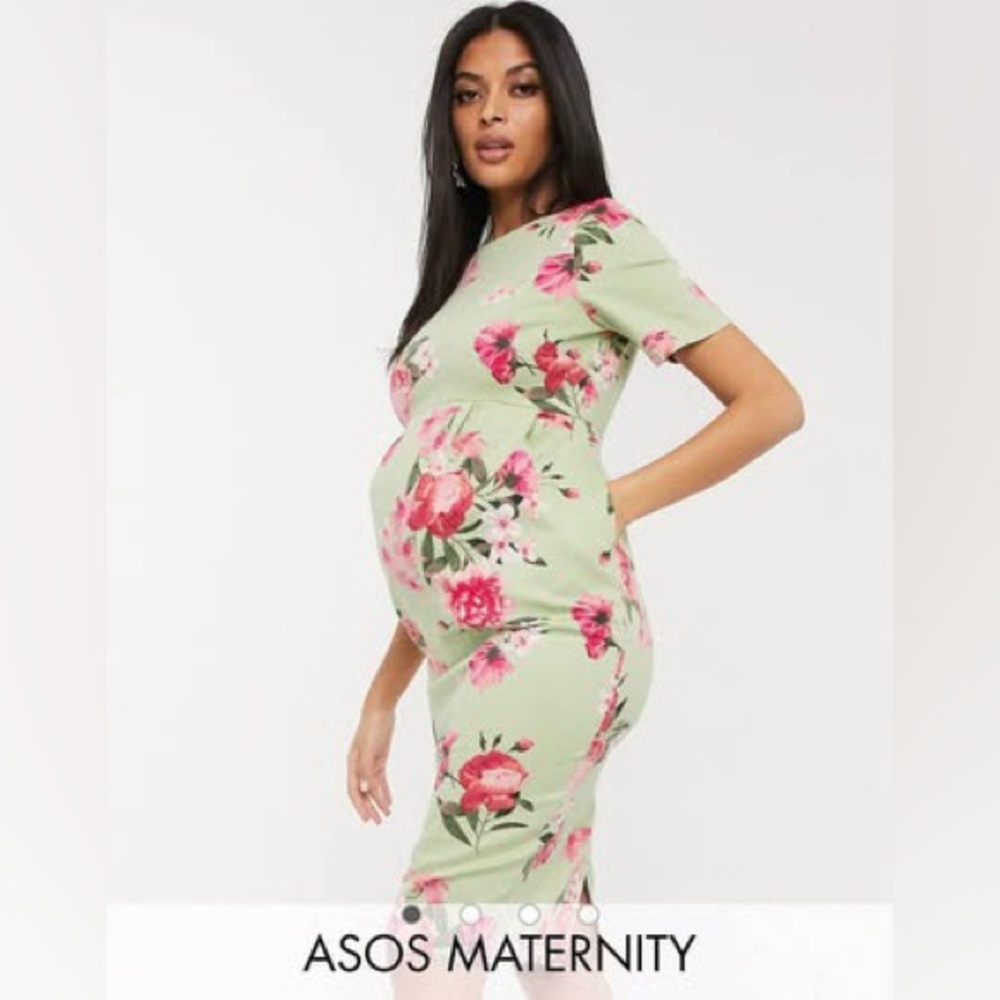 ASOS Floral Green Women's maternity dress